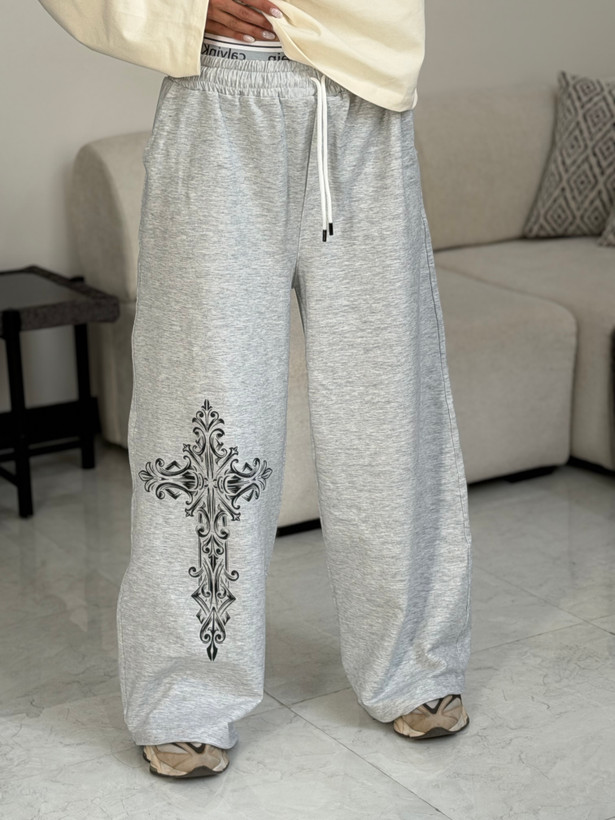 شلوار جاگرشو طرح دار کلوین پنبه گلکسی